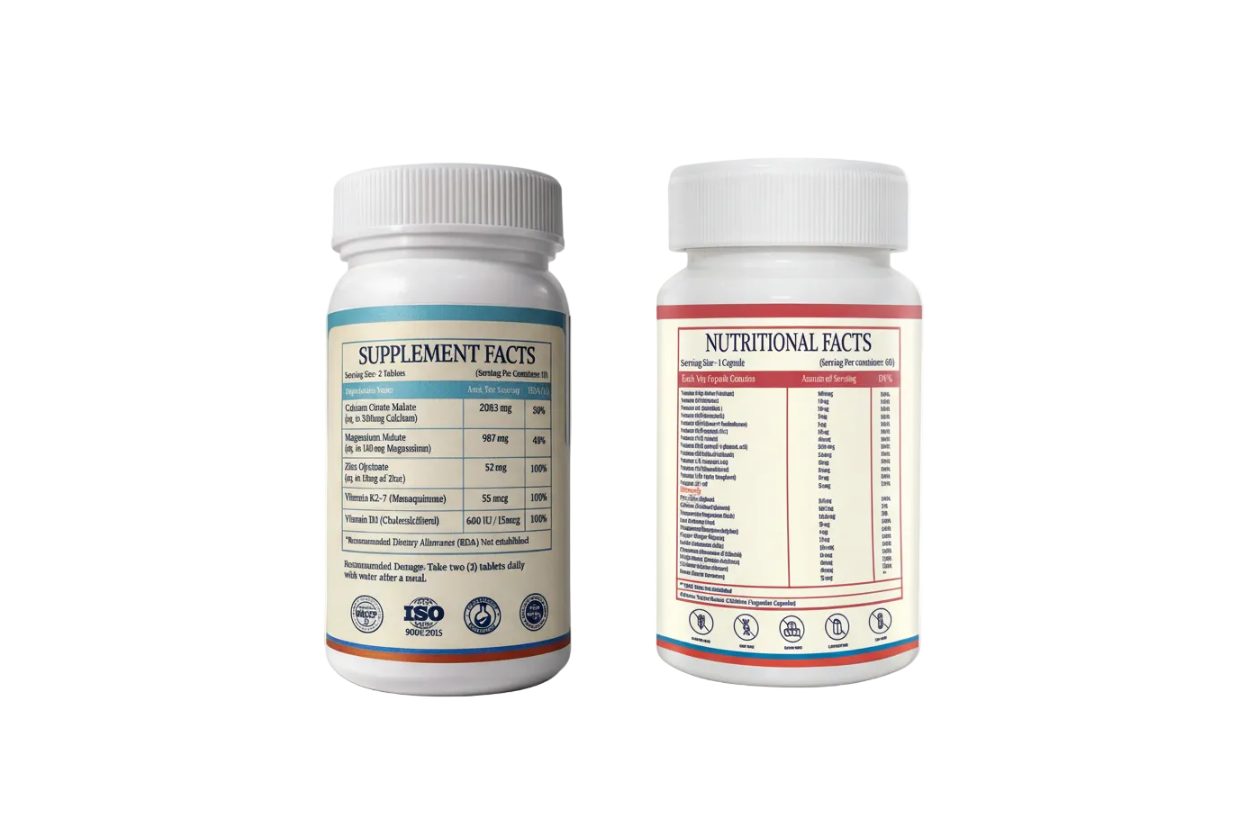 Combined Supplement Facts - Bone Essences and Total Vits